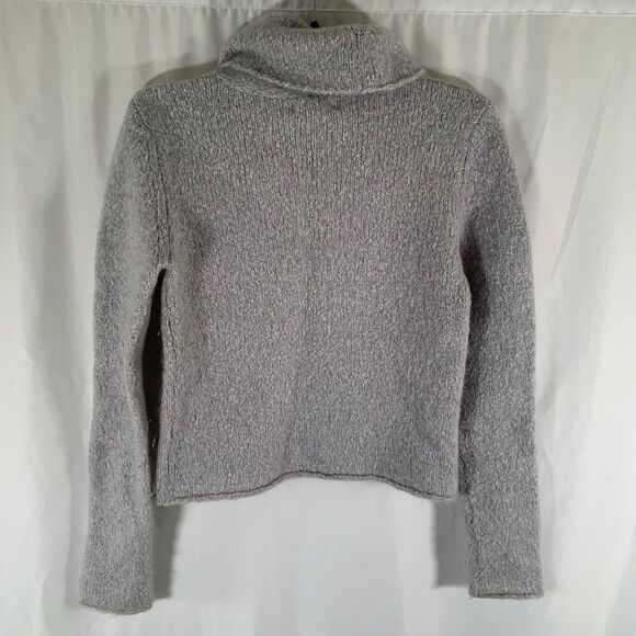 Banana Republic Mohair Wool Blend Sweater Women's Medium Grey Knit Turtleneck - Picture 9 of 9